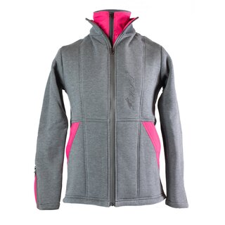 womens dog sport sweater grey/pink